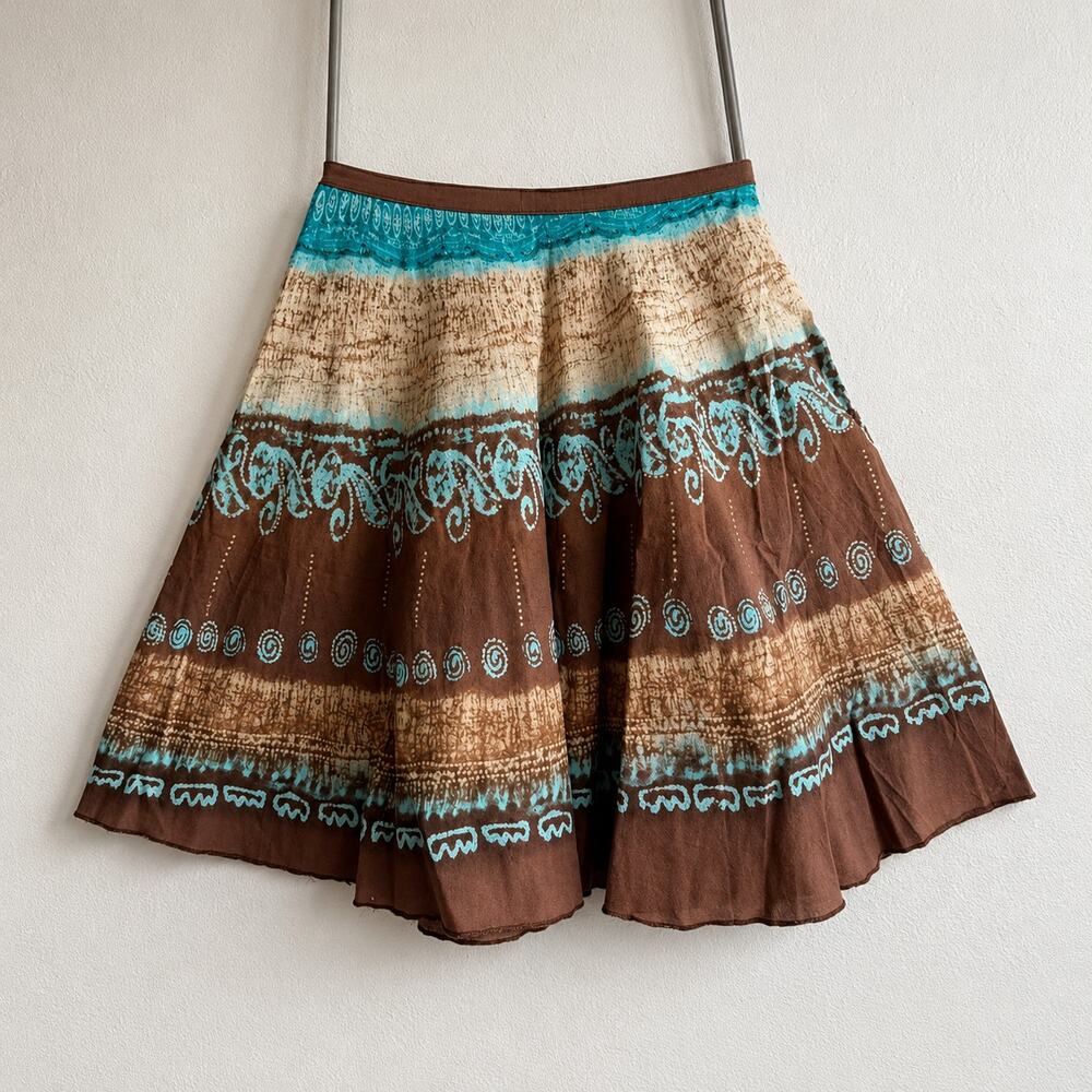 Vintage OCCO Paris Priska Abstract Print Viscose A Line Skirt Size 44
